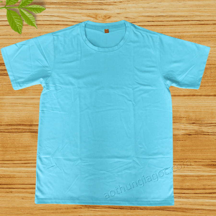 Áo Thun Cotton 4 Chiều 65/35 Màu Xanh Dương Lợt